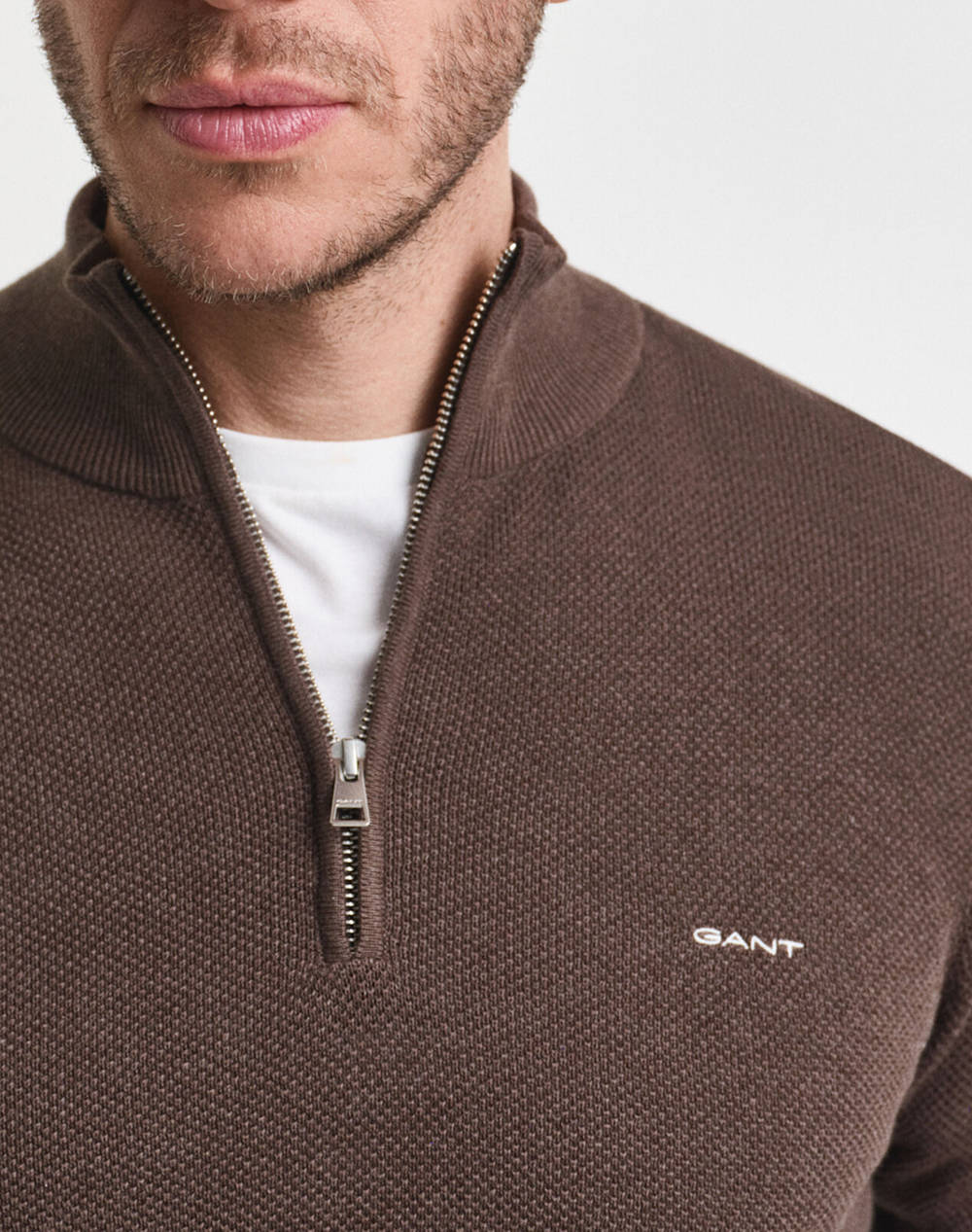 GANT ΠΟΥΛΟΒΕΡ ΜΜ COTTON PIQUE HALF ZIP 3G8040523-281 Brown φωτογραφία