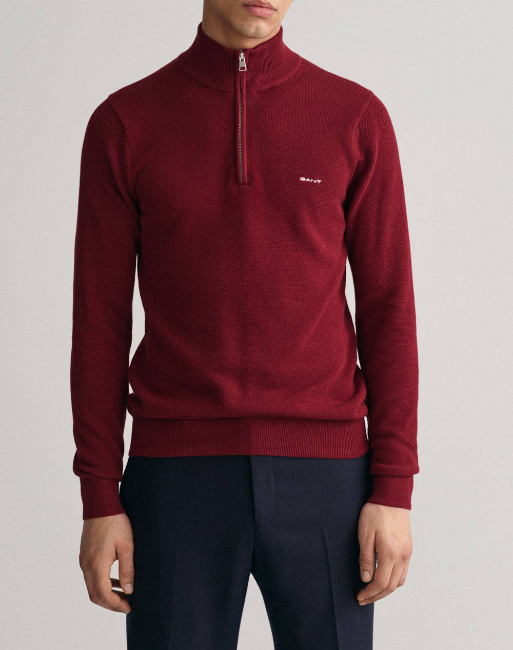 GANT ΠΟΥΛΟΒΕΡ ΜΜ COTTON PIQUE HALF ZIP 3G8040523-604 DarkRed