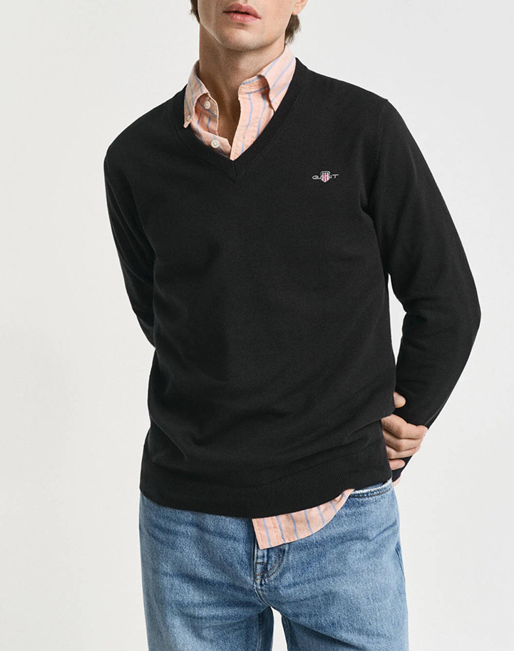 GANT ΠΟΥΛΟΒΕΡ ΜΜ CLASSIC COTTON V-NECK 3G8030562-5 Black