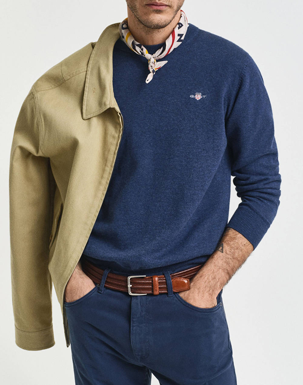 GANT ΠΟΥΛΟΒΕΡ ΜΜ CLASSIC COTTON C-NECK 3G8030561-902 JeanBlue