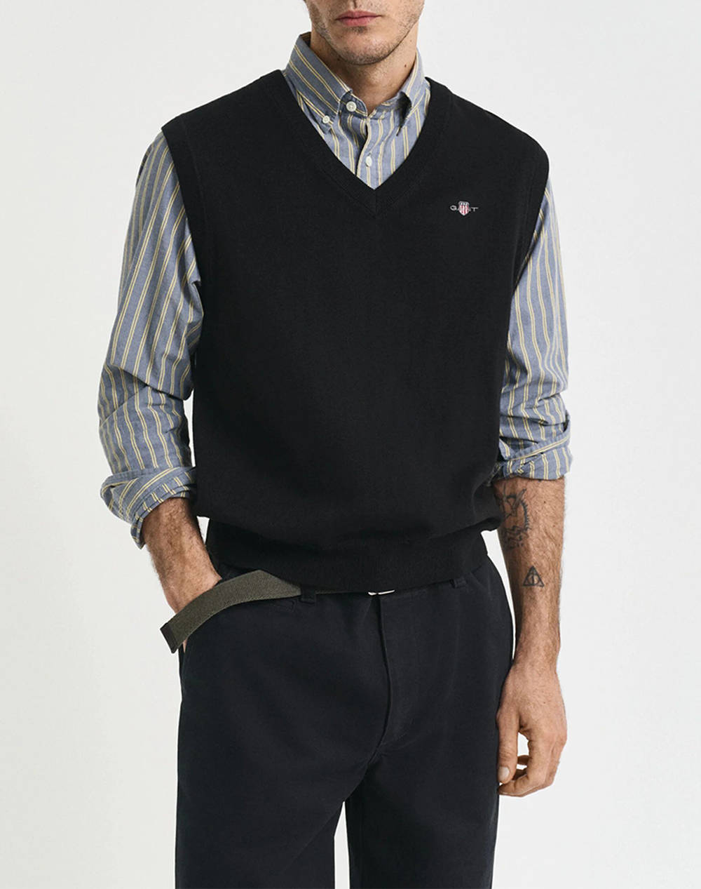 GANT ΠΟΥΛΟΒΕΡ ΧΜ CLASSIC COTTON VEST 3G8030570-5 Black