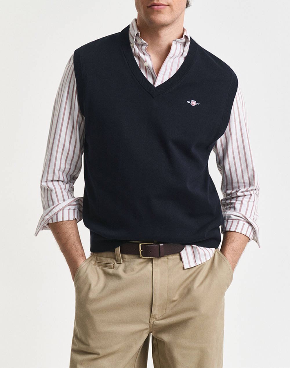 GANT ΠΟΥΛΟΒΕΡ ΧΜ CLASSIC COTTON VEST 3G8030570-433 DarkBlue