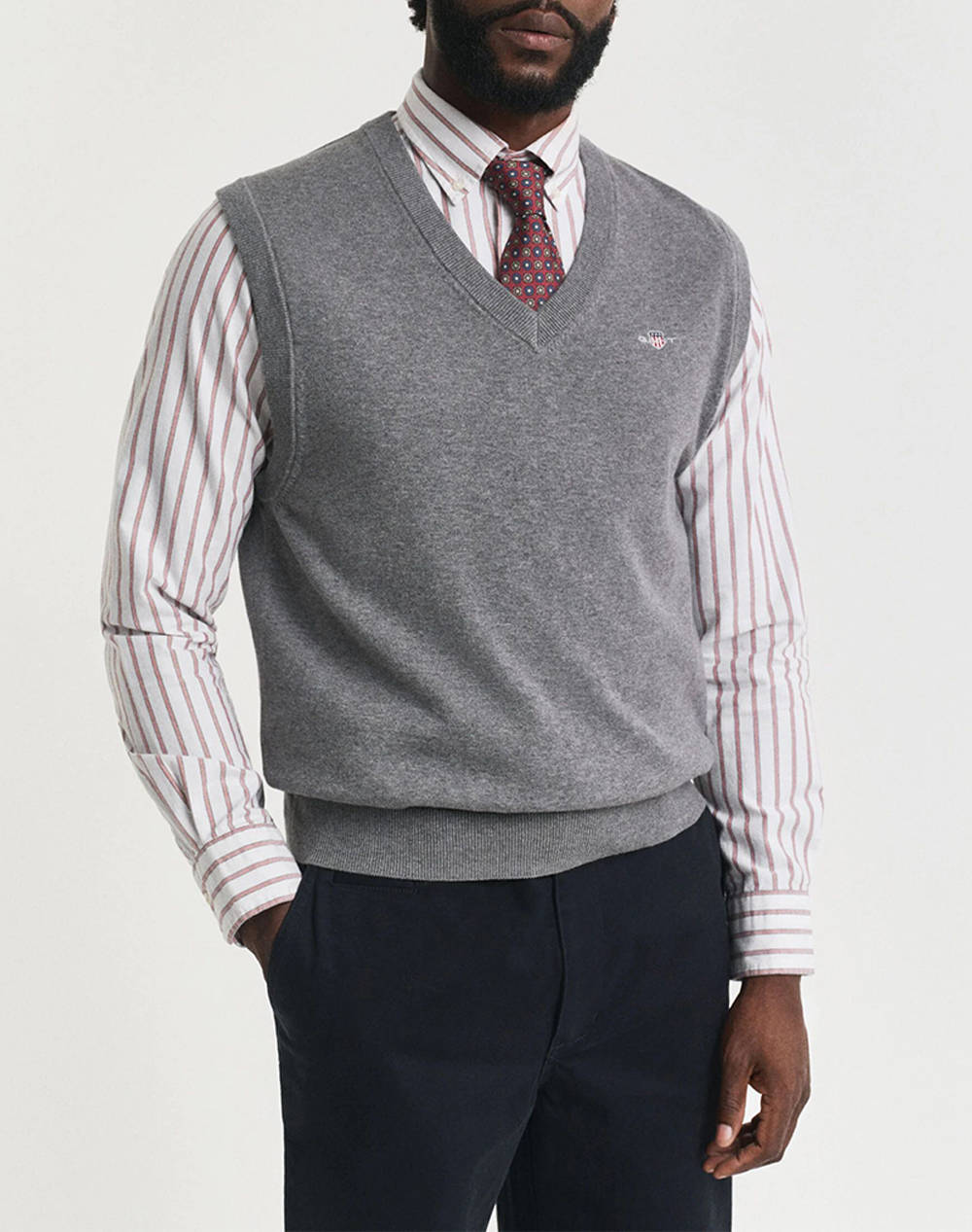 GANT ΠΟΥΛΟΒΕΡ ΧΜ CLASSIC COTTON VEST 3G8030570-92 Gray