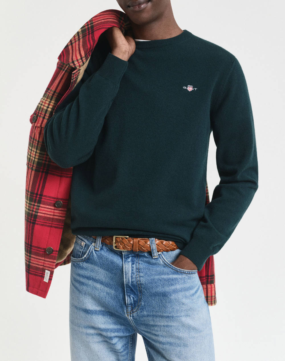 GANT ΠΟΥΛΟΒΕΡ ΜΜ SUPERFINE LAMBSWOOL C-NECK 3G87211-374 DarkGreen