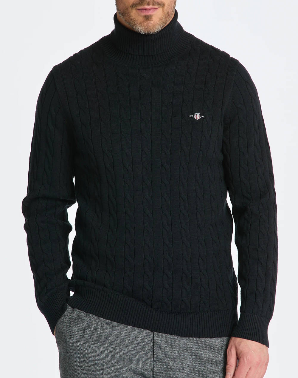 GANT ΠΟΥΛΟΒΕΡ ΜΜ COTTON CABLE TURTLE NECK 3G8050607-5 Black