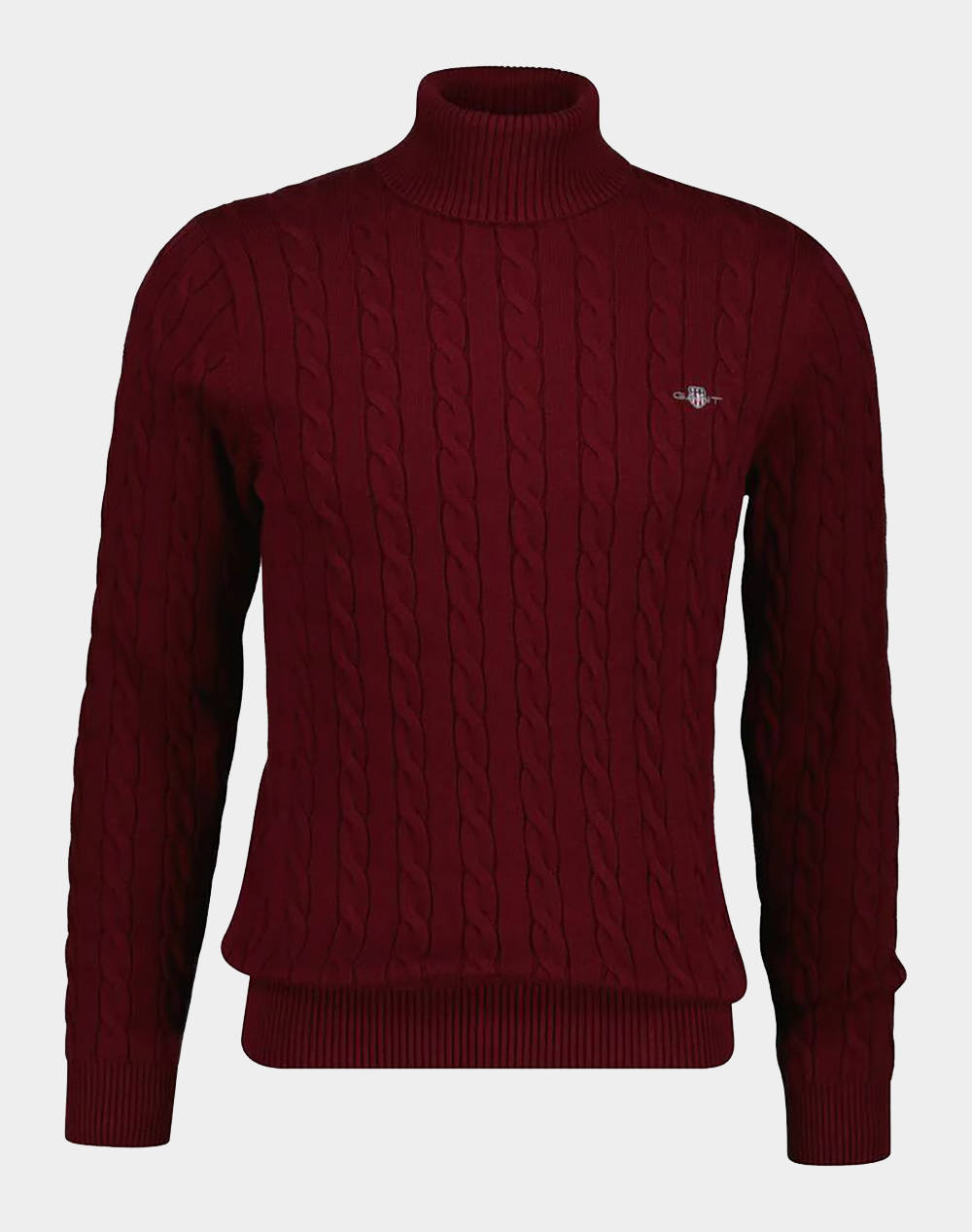 GANT ΠΟΥΛΟΒΕΡ ΜΜ COTTON CABLE TURTLE NECK 3G8050607-604 Bordeux