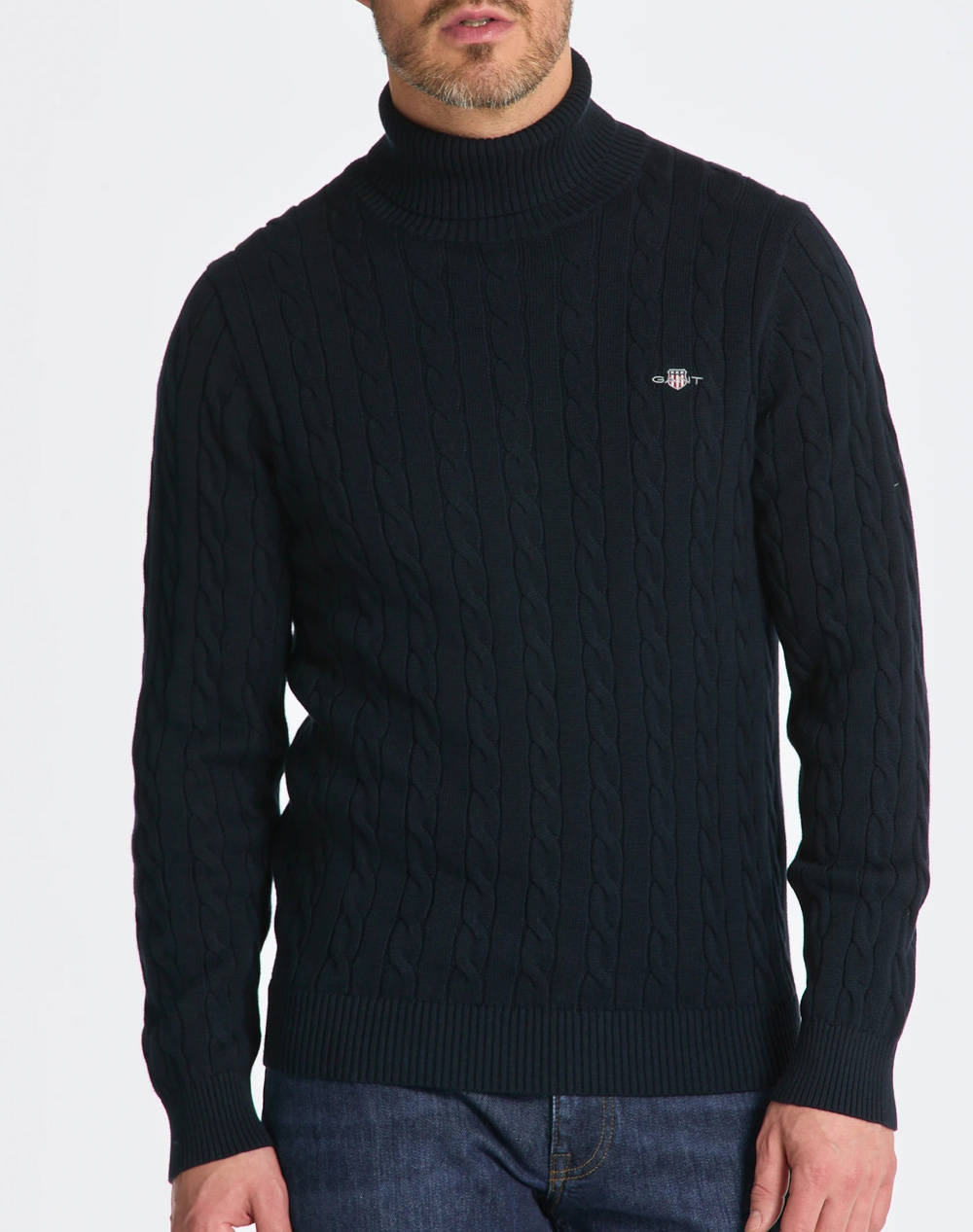 GANT ΠΟΥΛΟΒΕΡ ΜΜ COTTON CABLE TURTLE NECK 3G8050607-433 DarkBlue