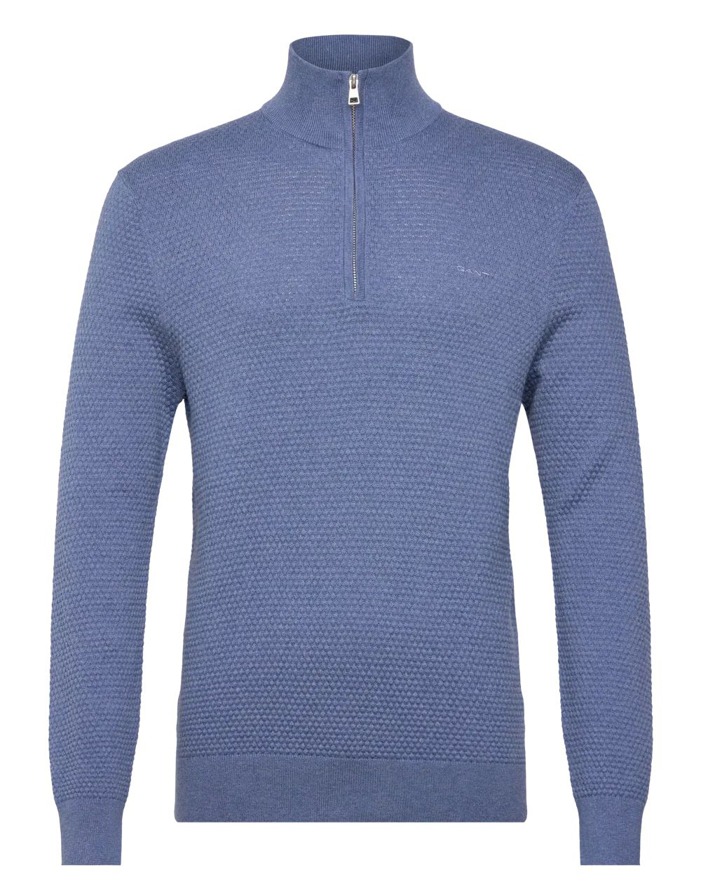 GANT ΠΟΥΛΟΒΕΡ ΜΜ TEXTURED COTTON MERINO HALF ZIP 3G8050263-906 SteelBlue