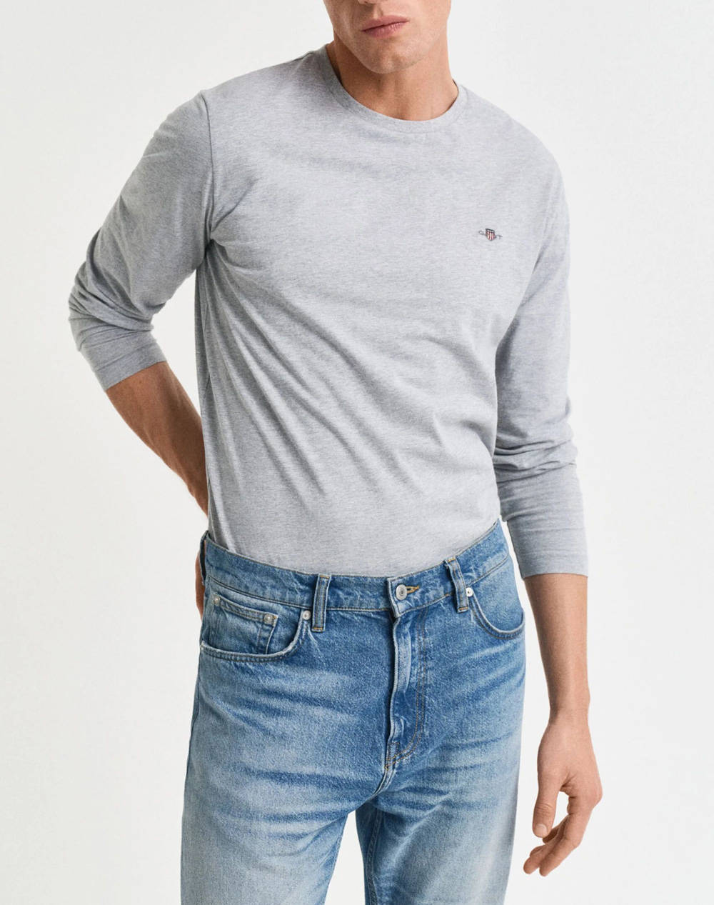 GANT ΜΠΛΟΥΖΑ ΜΜ REG SHIELD LS T-SHIRT 3G2004049-93 LightGray