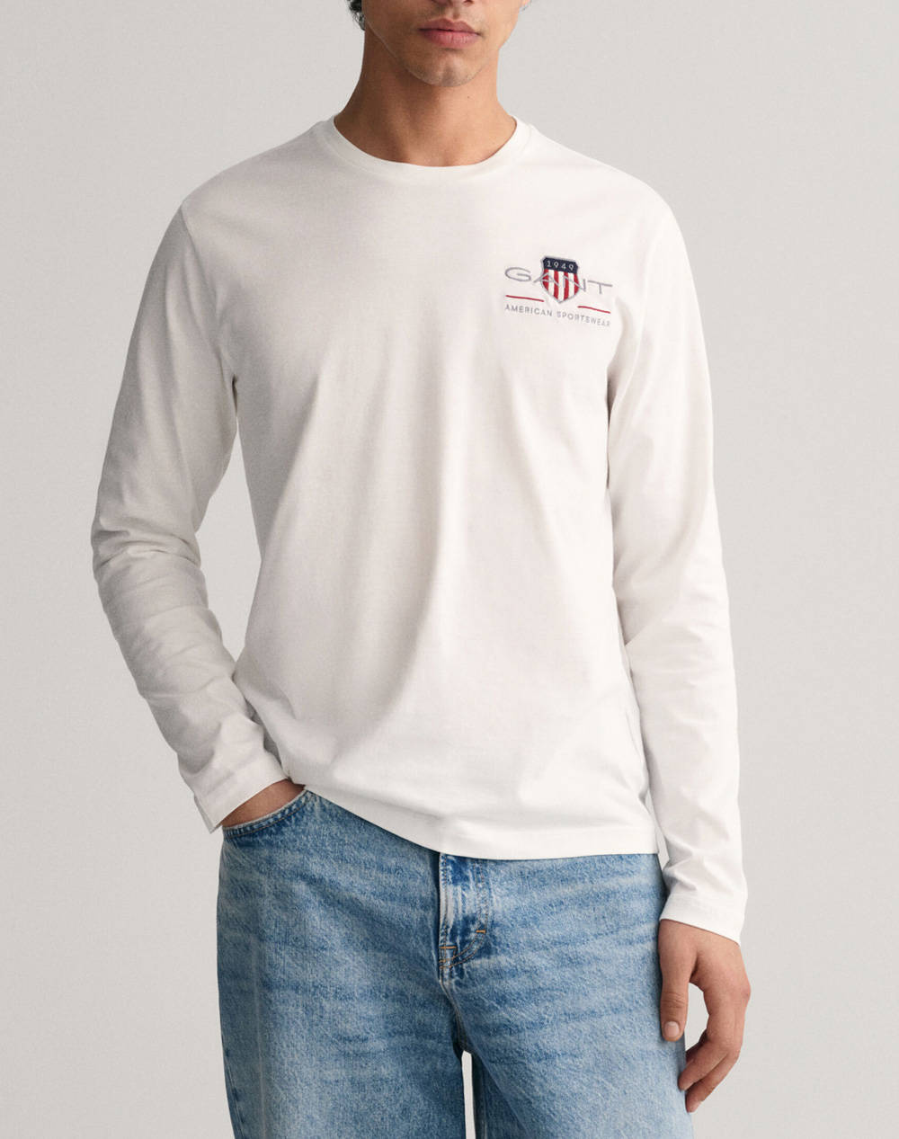 GANT ΜΠΛΟΥΖΑ ΜΜ REG MEDIUM ARCHIVE SHIELD LS T 3G2004058-110 White