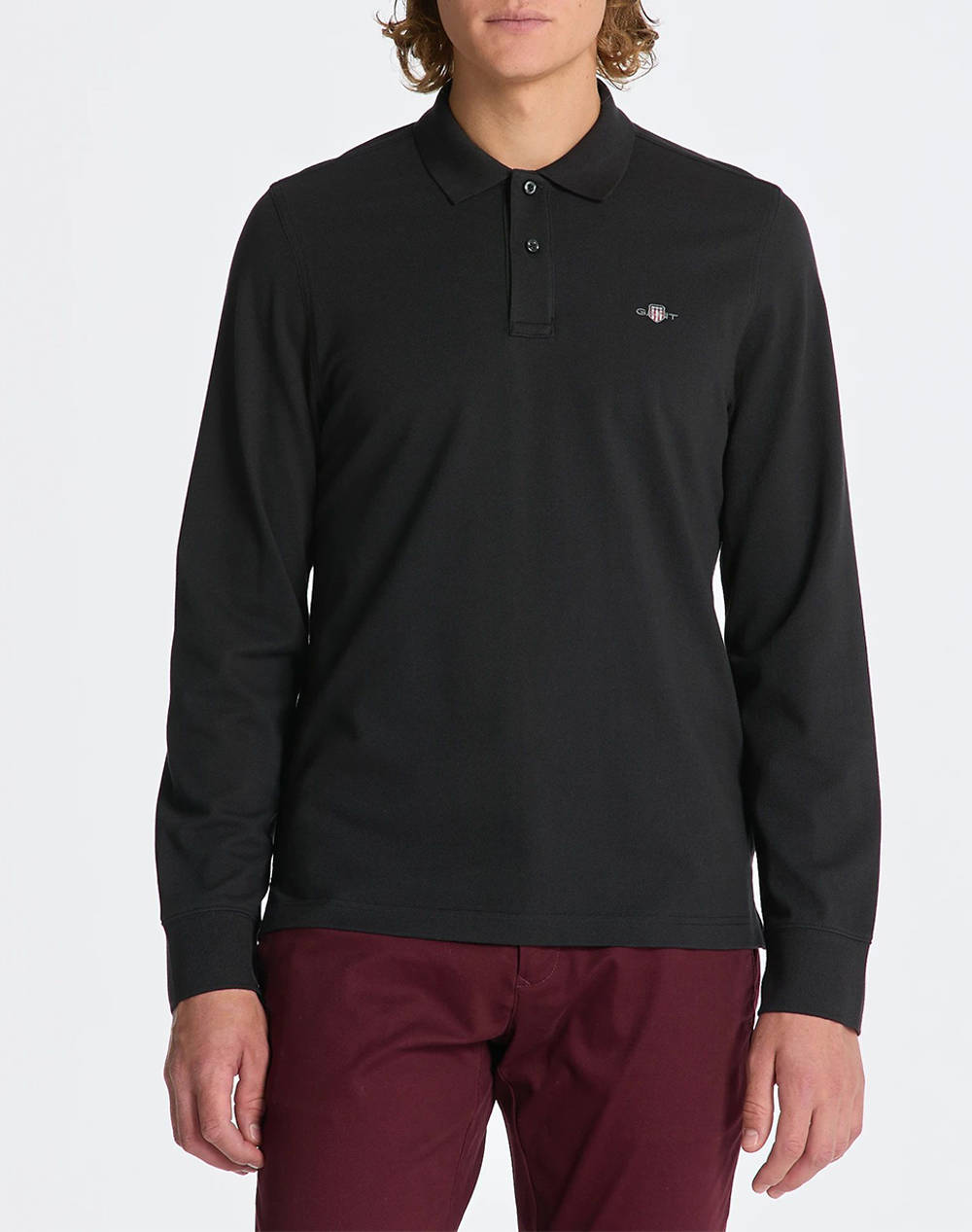 GANT ΜΠΛΟΥΖΑ ΜΜ REG SHIELD LS PIQUE RUGGER 3G2230-1-5 Black