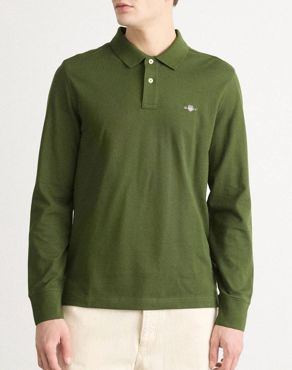 GANT ΜΠΛΟΥΖΑ ΜΜ REG SHIELD LS PIQUE RUGGER 3G2230-1-360 Green