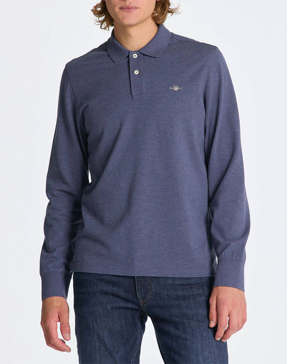 GANT ΜΠΛΟΥΖΑ ΜΜ REG SHIELD LS PIQUE RUGGER 3G2230-1-902 JeanBlue