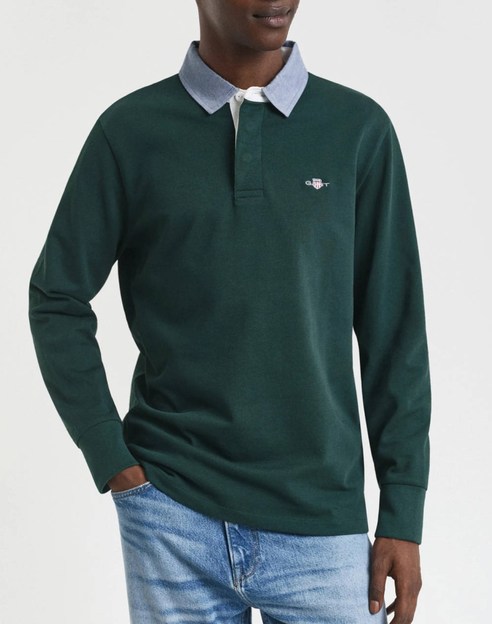 GANT ΜΠΛΟΥΖΑ ΜΜ REG CHAMBRAY HEAVY RUGGER 3G2004082-374 DarkGreen