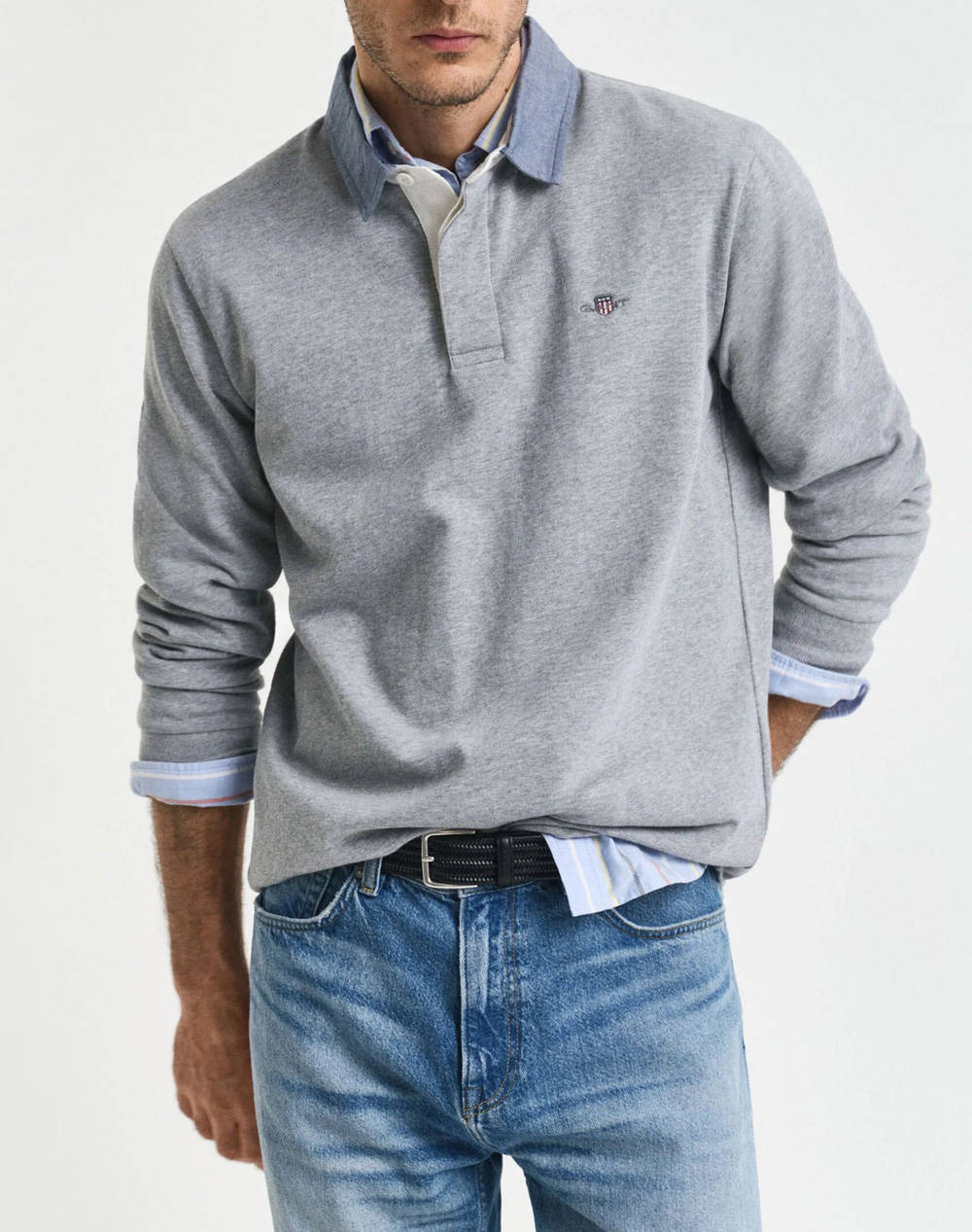 GANT ΜΠΛΟΥΖΑ ΜΜ REG CHAMBRAY HEAVY RUGGER 3G2004082-93 LightGray