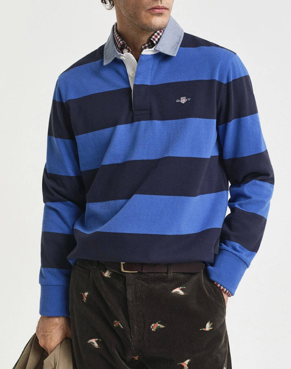GANT ΜΠΛΟΥΖΑ ΜΜ REG CHAMBRAY STRIPE HEAVY RUGGER 3G2004083-407 Blue