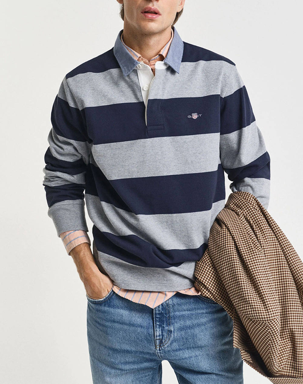 GANT ΜΠΛΟΥΖΑ ΜΜ REG CHAMBRAY STRIPE HEAVY RUGGER 3G2004083-93 Mixed