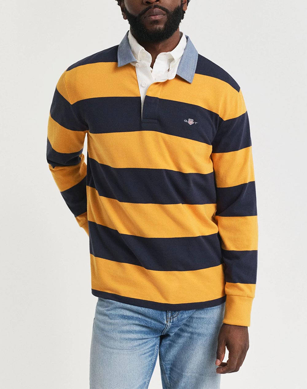 GANT ΜΠΛΟΥΖΑ ΜΜ REG CHAMBRAY STRIPE HEAVY RUGGER 3G2004083-751 Yellow