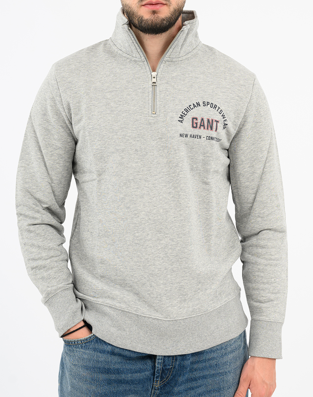 GANT ΦΟΥΤΕΡ ΜΜ PRINTED GRAPHIC HALF ZIP 3G2067091-93 LightGray