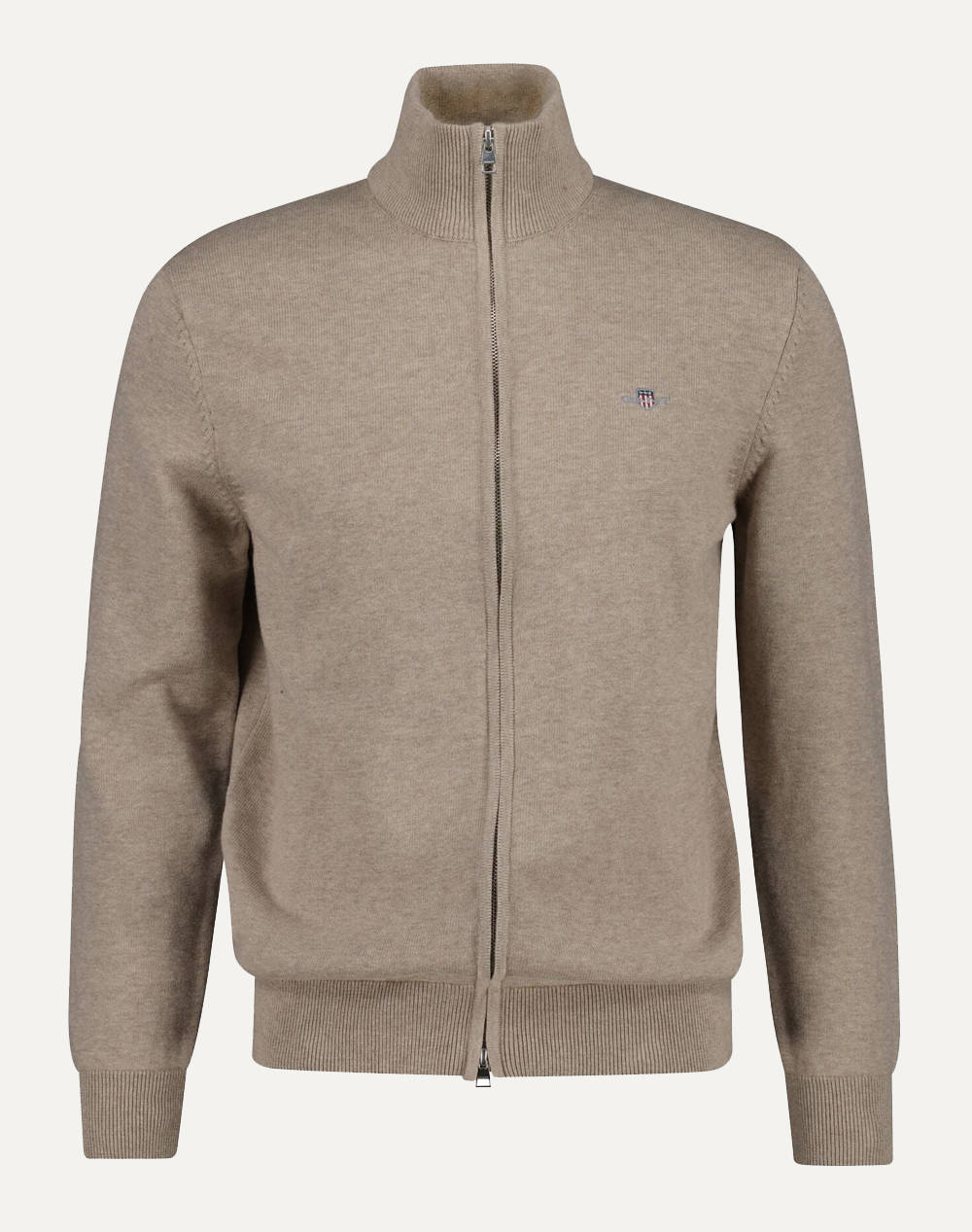 GANT ΖΑΚΕΤΑ ΠΛΕΚΤΗ CASUAL COTTON ZIP CARDIGAN 3G8030164-295 SandyBrown