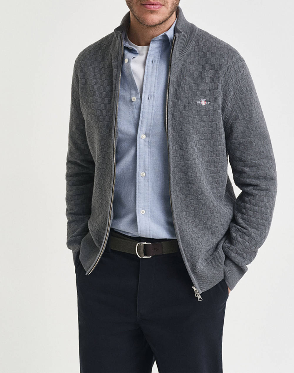 GANT GANT ΖΑΚΕΤΑ ΠΛΕΚΤΗ MICRO TEXTURE FZ 3G8030263-92 Gray