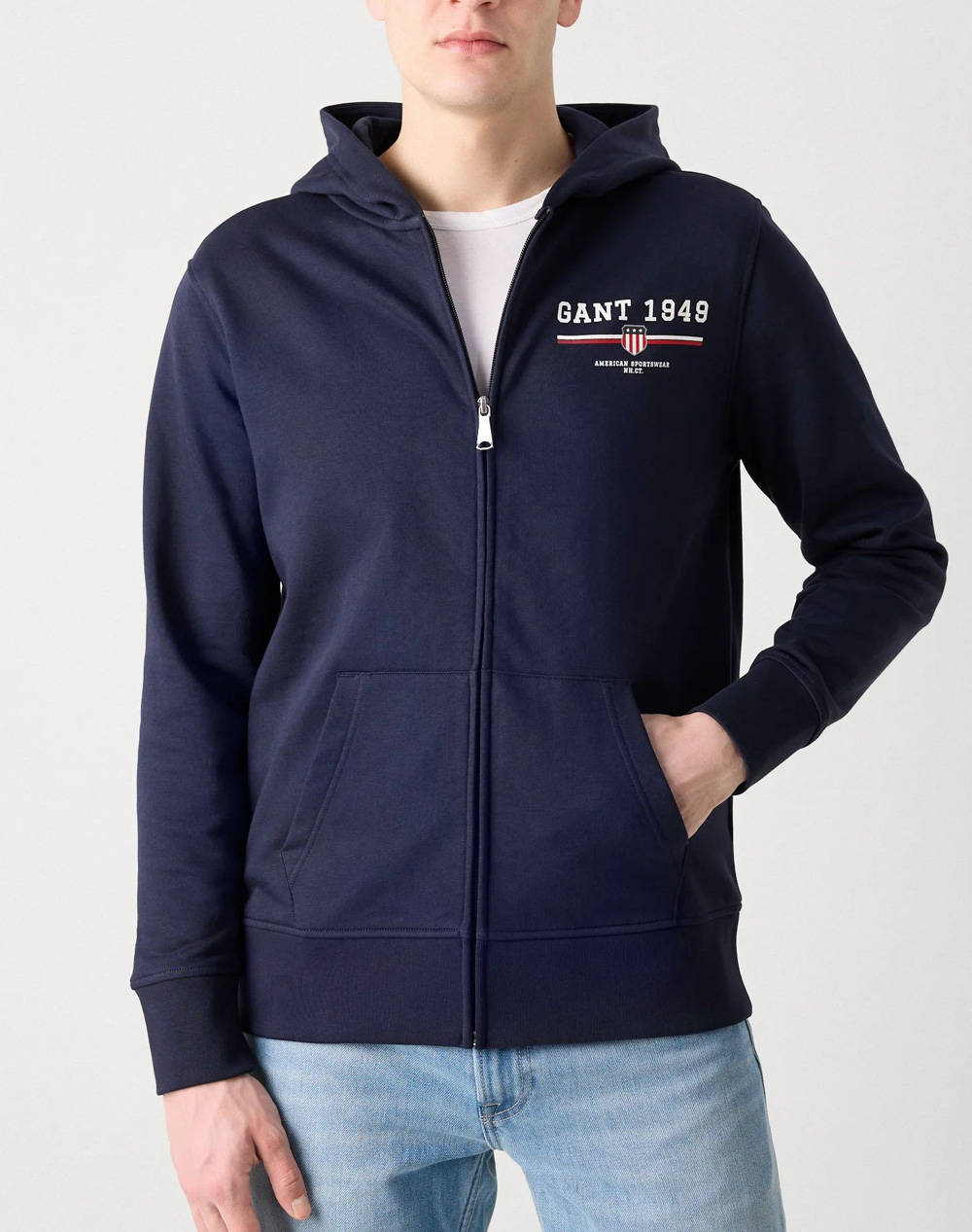 GANT ΖΑΚΕΤΑ ΦΟΥΤΕΡ GRAPHIC FULL ZIP HOODIE 3G2067041-433 DarkBlue