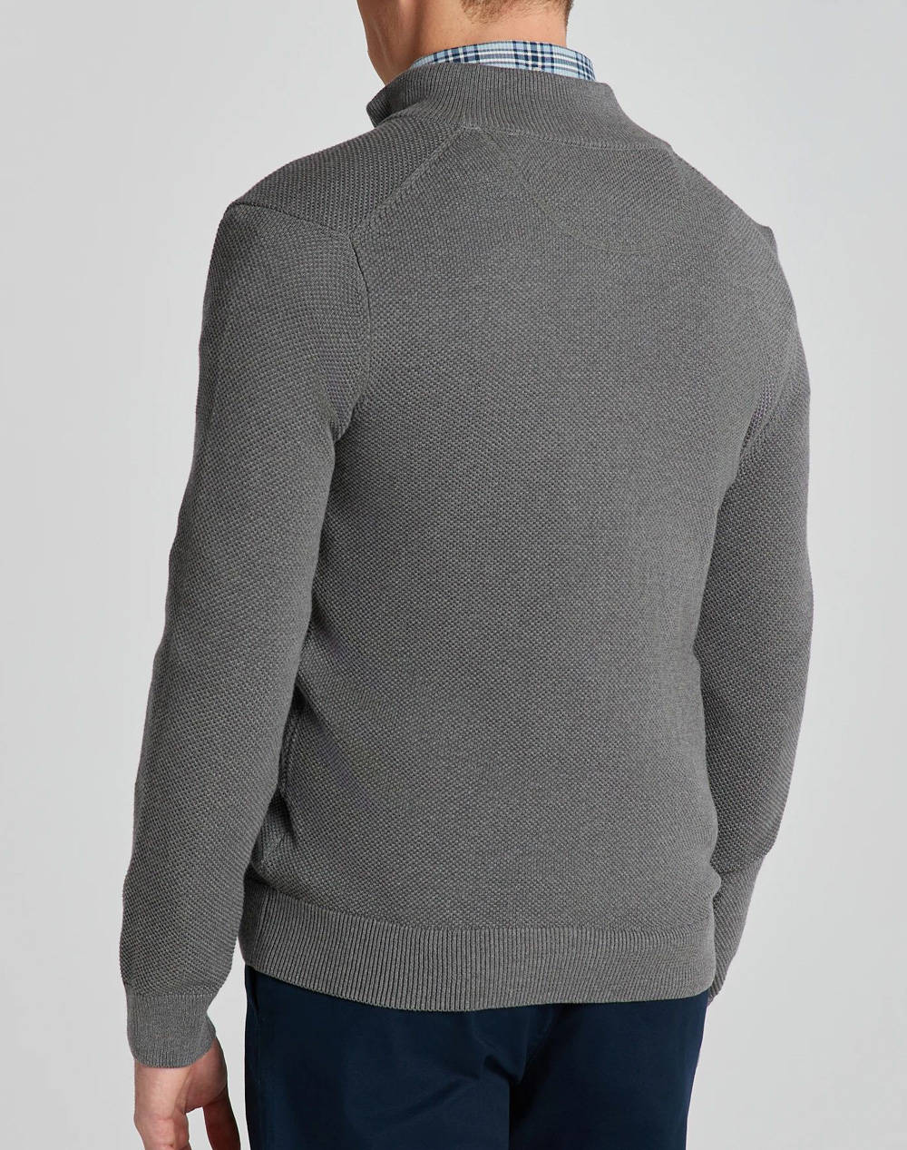 GANT ΖΑΚΕΤΑ ΠΛΕΚΤΗ COTTON PIQUE ZIP CARDIGAN 3G8040524-92 LightGray φωτογραφία