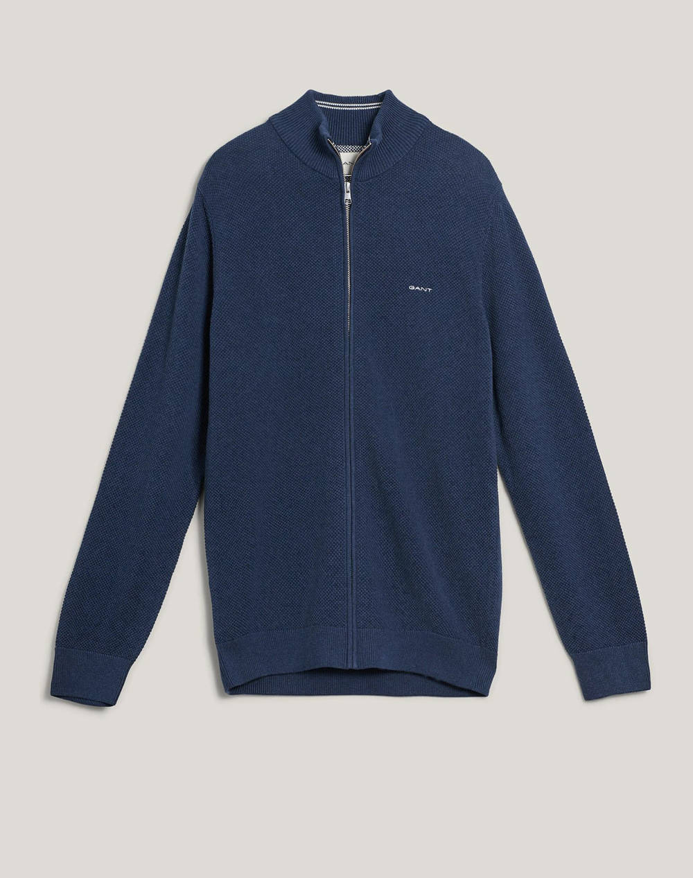GANT ΖΑΚΕΤΑ ΠΛΕΚΤΗ COTTON PIQUE ZIP CARDIGAN 3G8040524-487 NavyBlue
