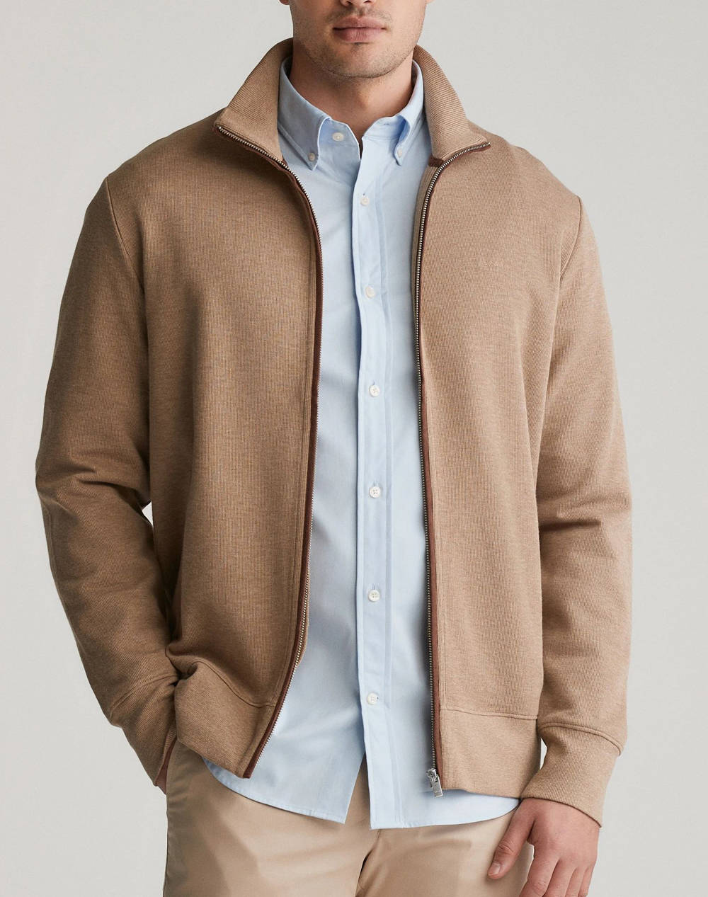 GANT ΖΑΚΕΤΑ ΦΟΥΤΕΡ SACKER RIB FULL ZIP CARDIGAN 3G2028042-296 Khaki