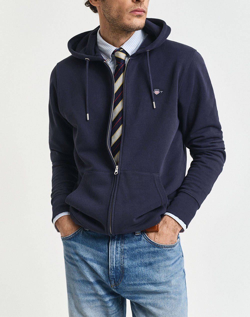 GANT ΖΑΚΕΤΑ ΦΟΥΤΕΡ REG SHIELD FULL ZIP HOODIE 3G2007059-433 DarkBlue