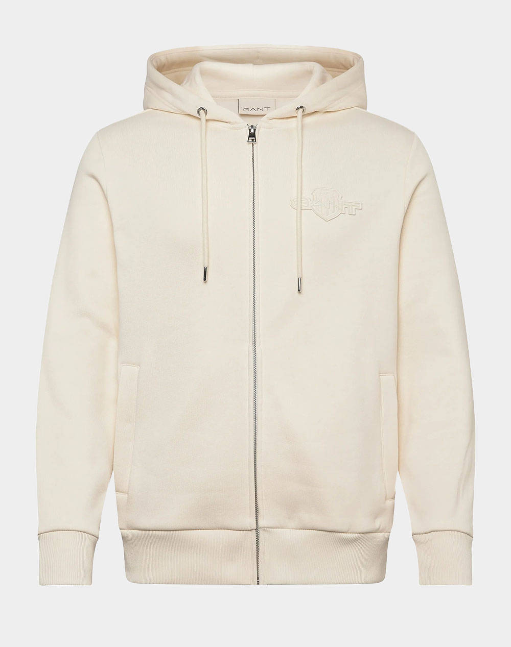 GANT ΖΑΚΕΤΑ ΦΟΥΤΕΡ REG TONAL SHIELD FULL ZIP HOODIE 3G2067057-130 Cream