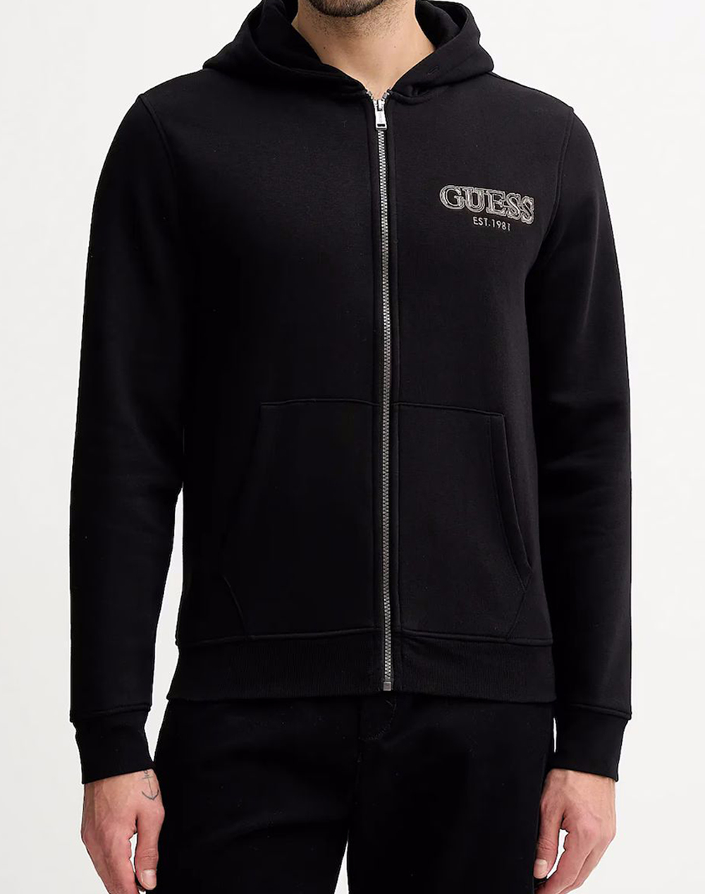 GUESS ZIP BASIC SWEATSHIRT ΦΟΥΤΕΡ ΑΝΔΡΙΚΟ M5BQ48K9Z21-JBLK Black