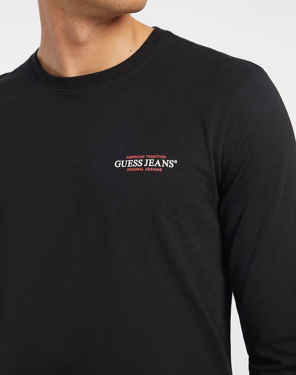 GUESS JEANS GJ LS CN SLIM AMERICAN TR TEE ΜΠΛΟΥΖΑ ΑΝΔΡΙΚΟ M4YI54K8HM0-JBLK Black φωτογραφία