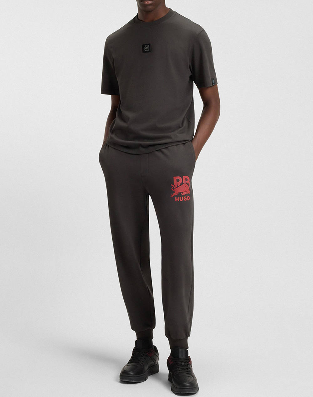 Hugo Dogos Rb 10273257 01 50549304-205 Darkbrown ανδρικά ρούχα μπλούζες T-Shirt Politikos Shop Πολιτικός