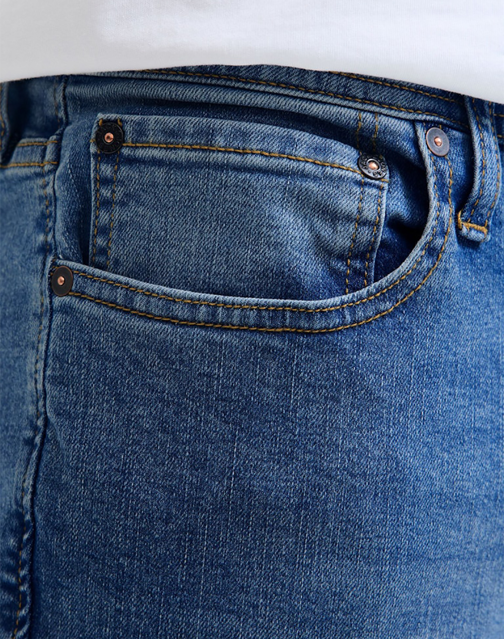 Jack Jones Jjitim Jjoriginal Sq 031 12293253-Blue Denim Denimblue ανδρικά ρούχα παντελόνια Jeans Politikos Shop Πολιτικός
