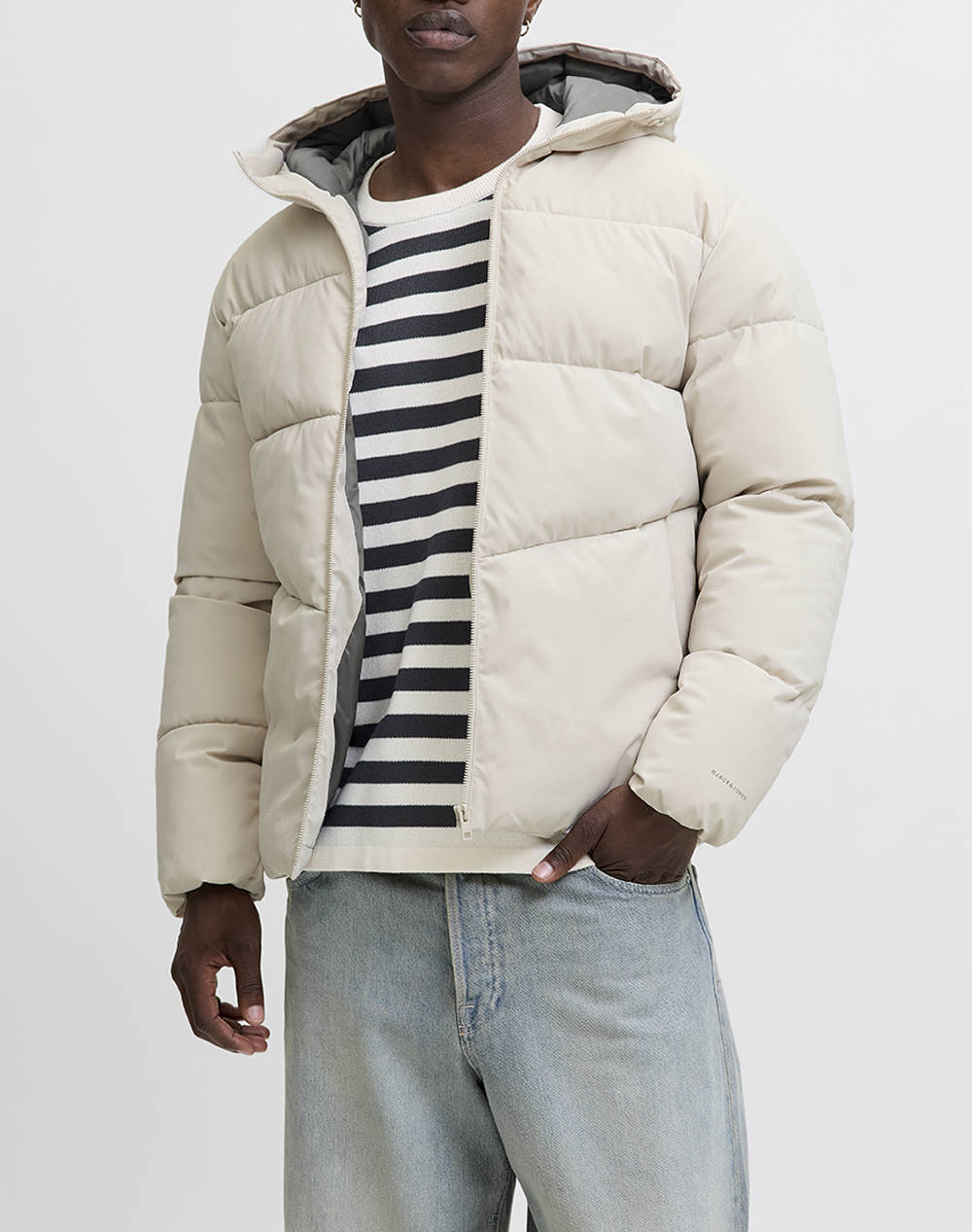 JACK&JONES JJGLOBAL PUFFER JACKET 12283517-Moonbeam Ecru