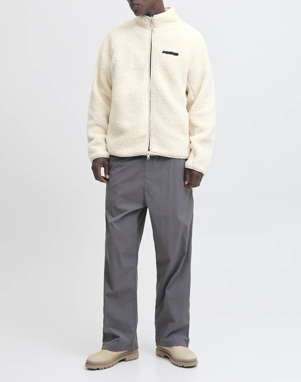 JACK&JONES JCOUNION TEDDY JACKET AW25 12283141-Moonbeam Ecru φωτογραφία