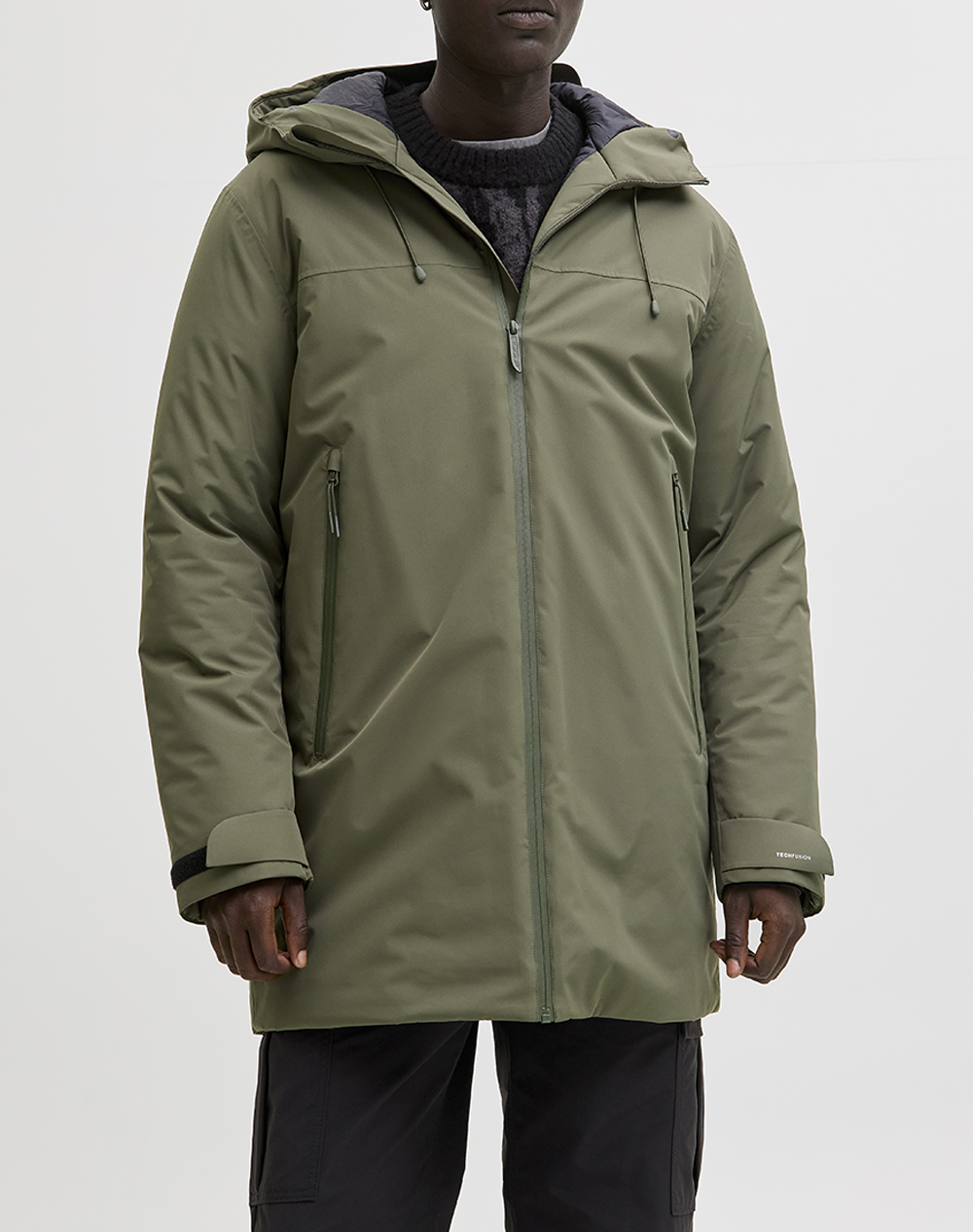 JACK&JONES JCOFUSION TECHNICAL PARKA SN 12283168-Grape Leaf Khaki