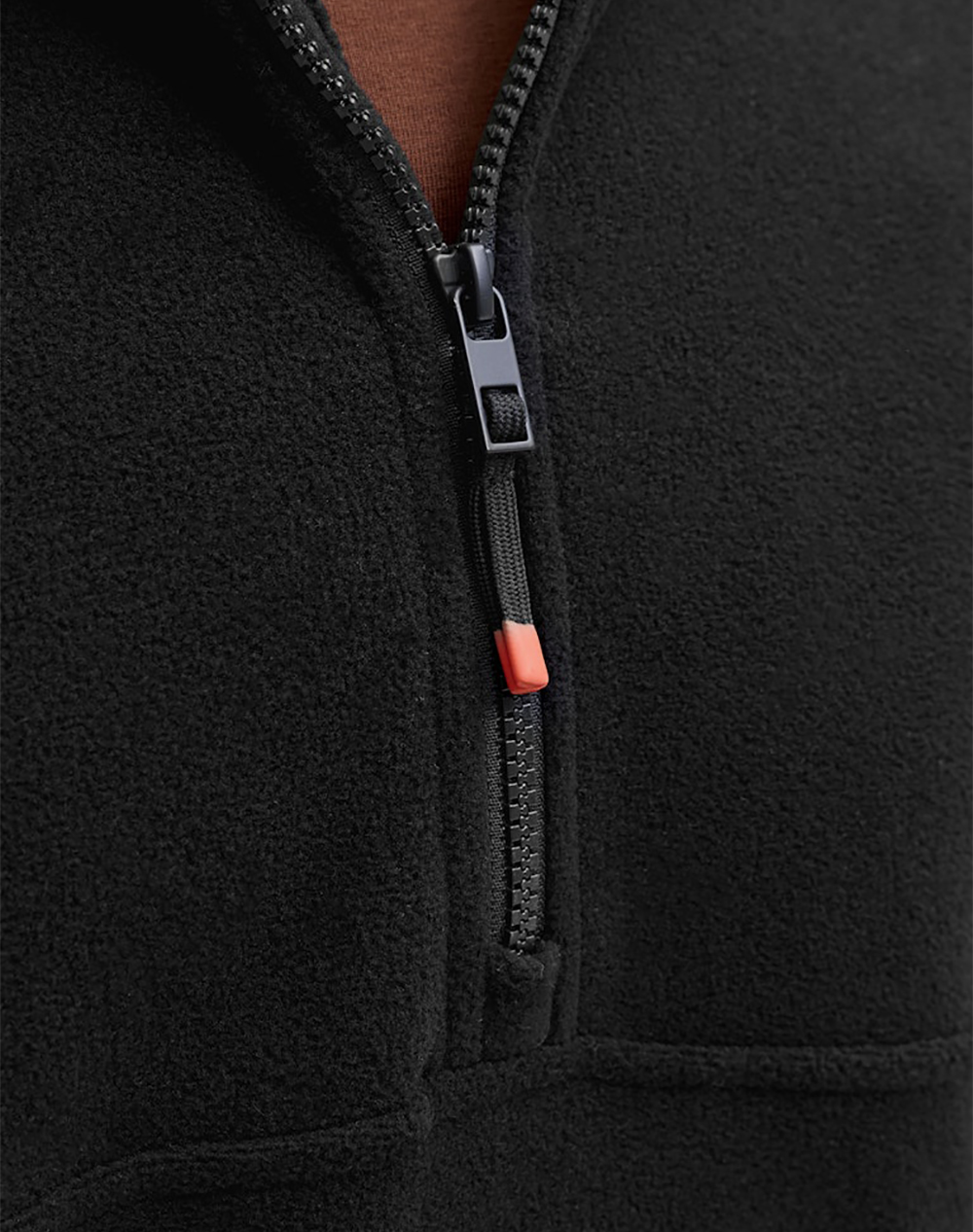Jack Jones Jjalpes Half Zip Fleece Jacket Aw25 12284828-Black Beautyjjprint Black ανδρικά ρούχα μπλούζες φούτερ Politikos Shop Πολιτικός