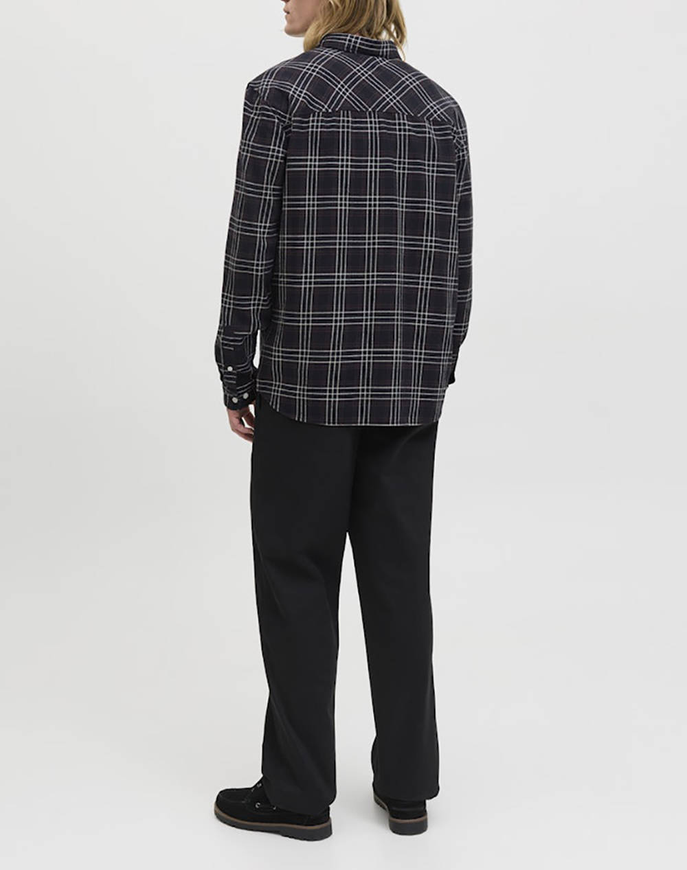 JACK&JONES JORJOSHUA FLANNEL CHECK SHIRT LS LN 12260776-Pirate Black Black φωτογραφία