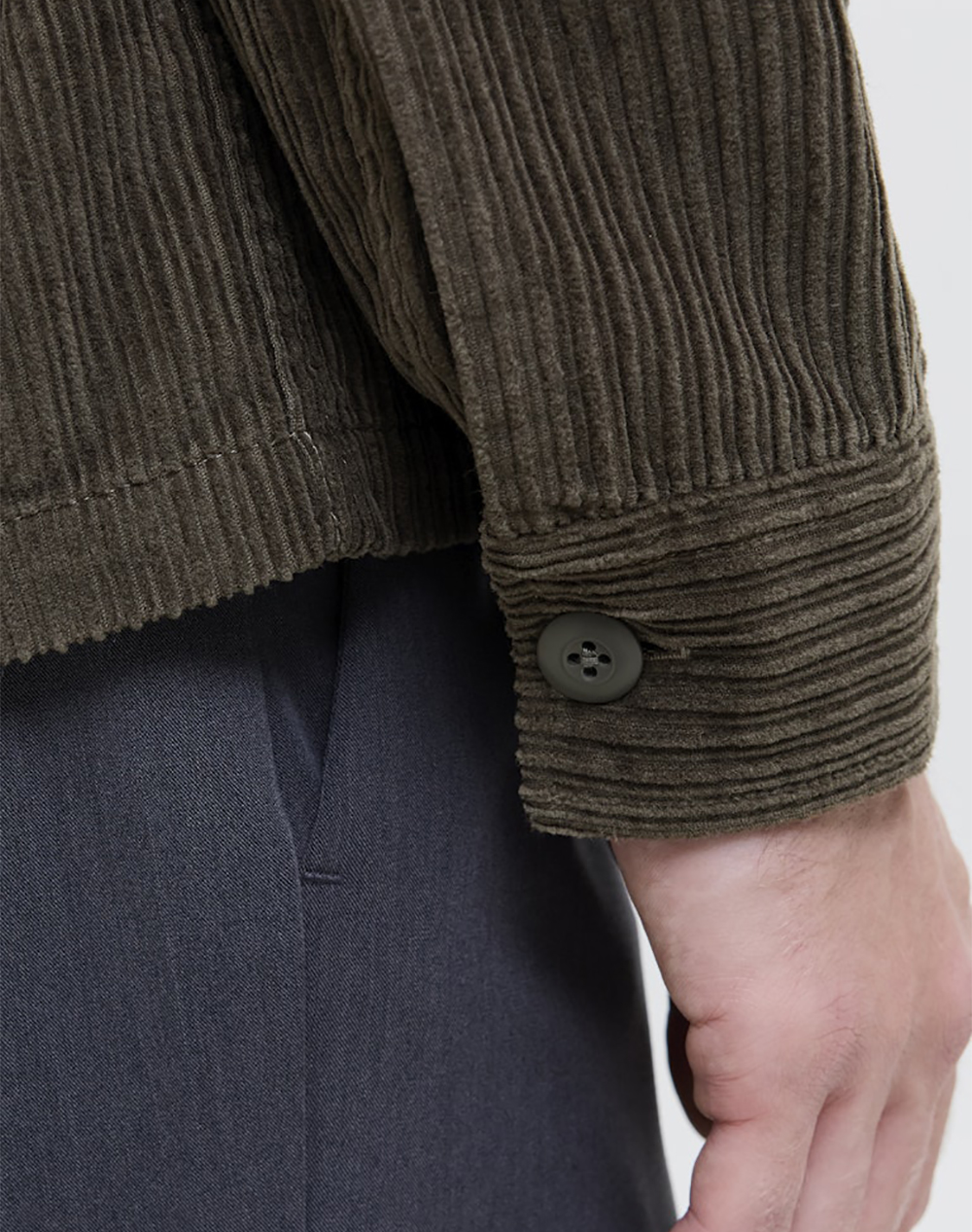 Jack Jones Jprbluwill Corduroy L S Overshirt Sn 12282350-Black Olivesolid Olive ανδρικά ρούχα πουκάμισα Politikos Shop Πολιτικός