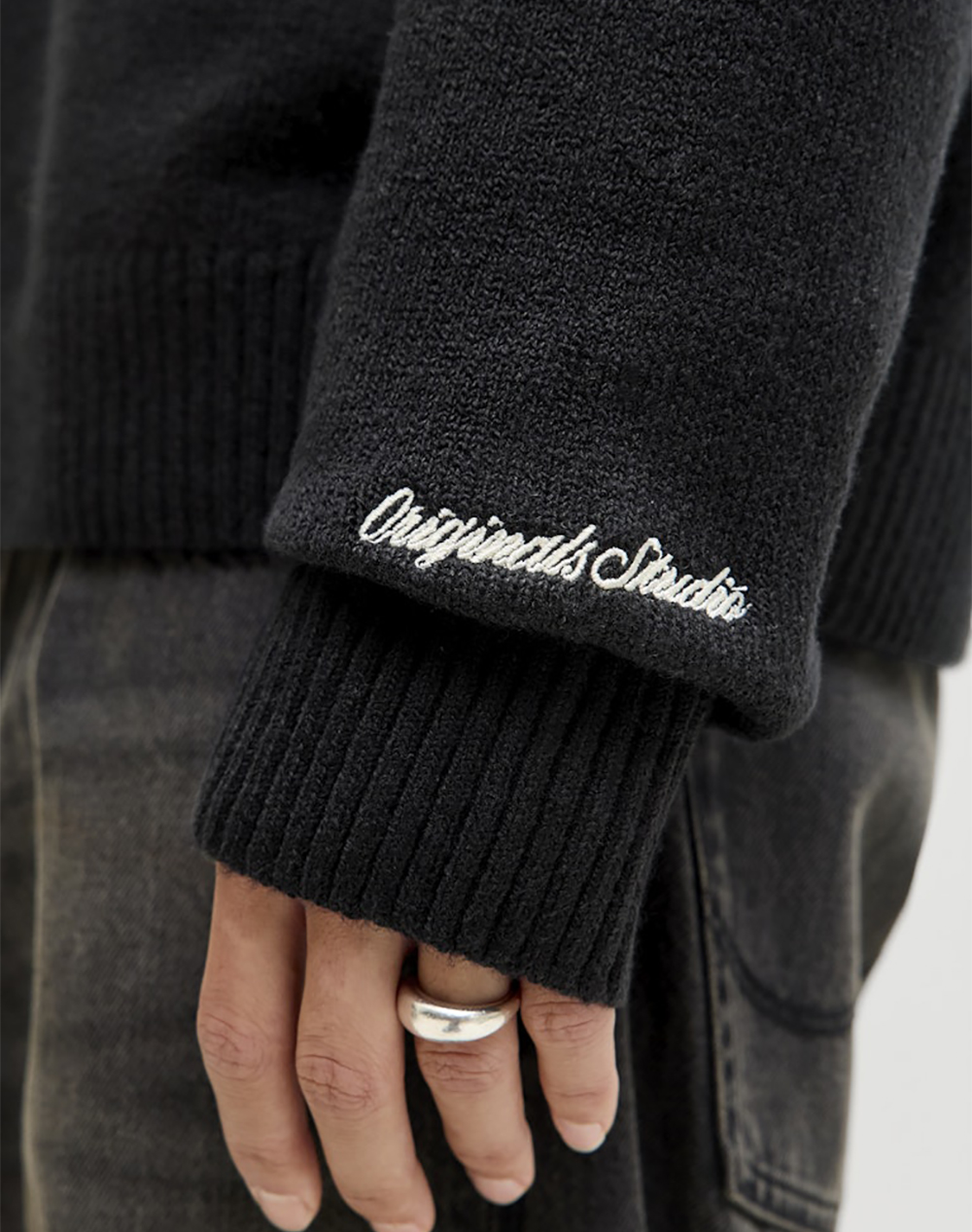 Jack Jones Jornorrebro Knit Half Zip Sn 12282749-Black Black ανδρικά ρούχα μπλούζες Πλεκτά Politikos Shop Πολιτικός