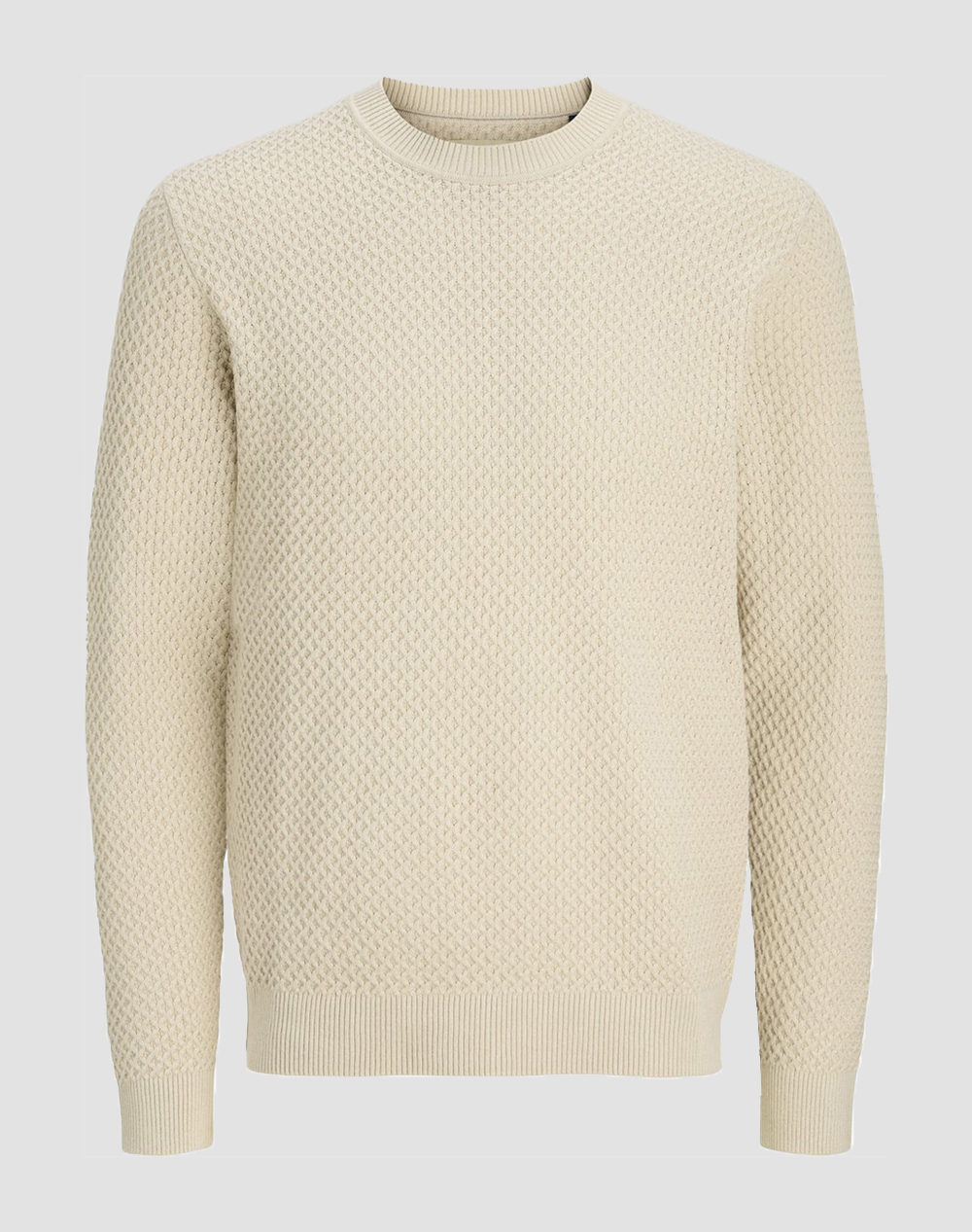 JACK&JONES JPRBLUBARKLEY KNIT CREW NECK CH LN 12286611-Simply TaupeTwist Cream