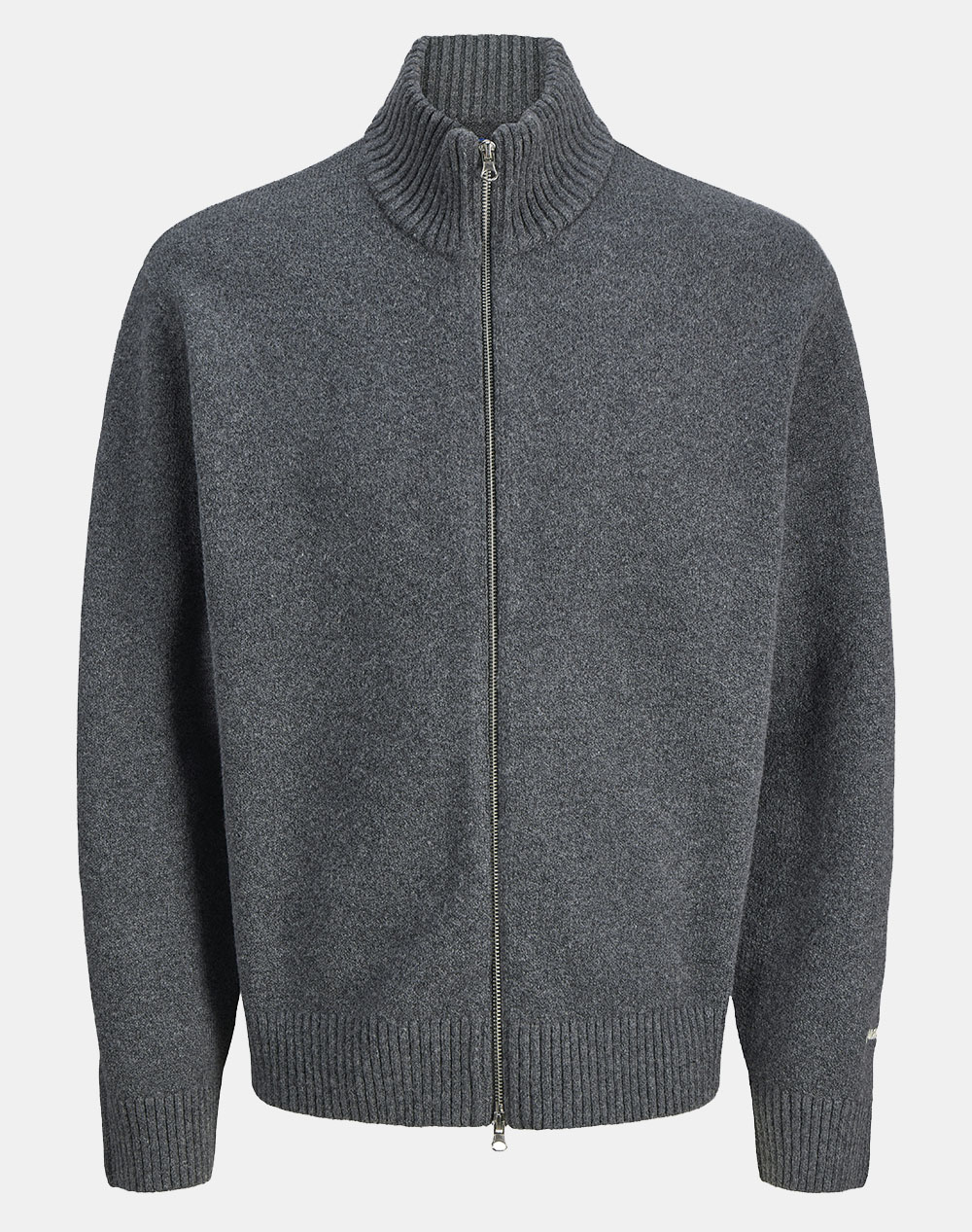 JACK&JONES JORNORREBRO KNIT ZIP CARDIGAN 12285710-Dark Grey Melange DarkGray
