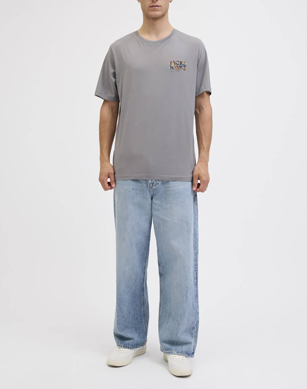 JACK&JONES JJGEPLAS TEE SS CREW NECK LN 12278523-Ultimate Grey Gray φωτογραφία