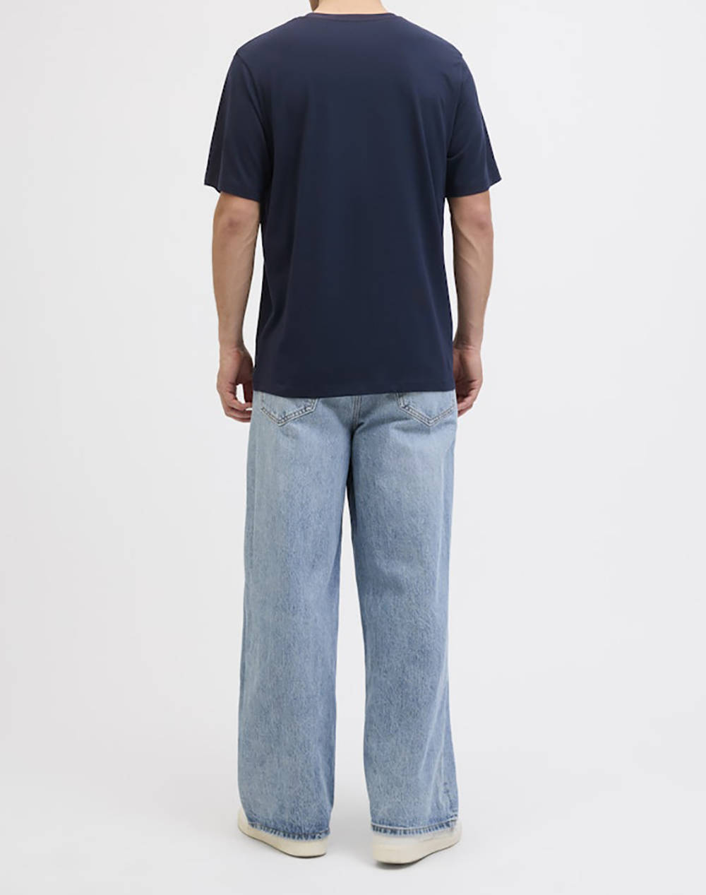 JACK&JONES JJGEPLAS TEE SS CREW NECK LN 12278523-Sky CaptainSmall print NavyBlue φωτογραφία