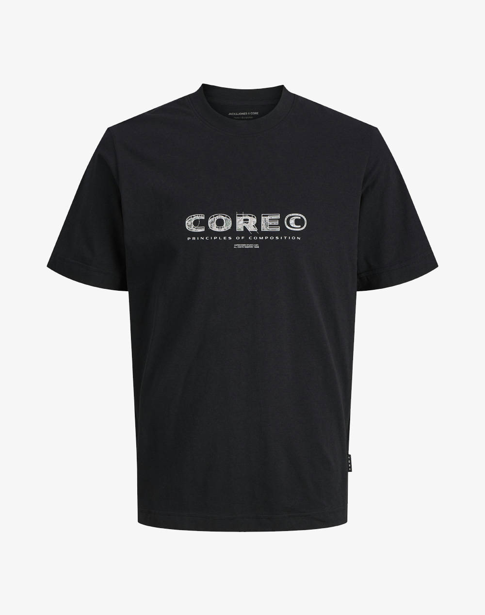 JACK&JONES JCOSTANCE FRONT TEXT TEE SS CREW NECK 12283401-BLACK Black