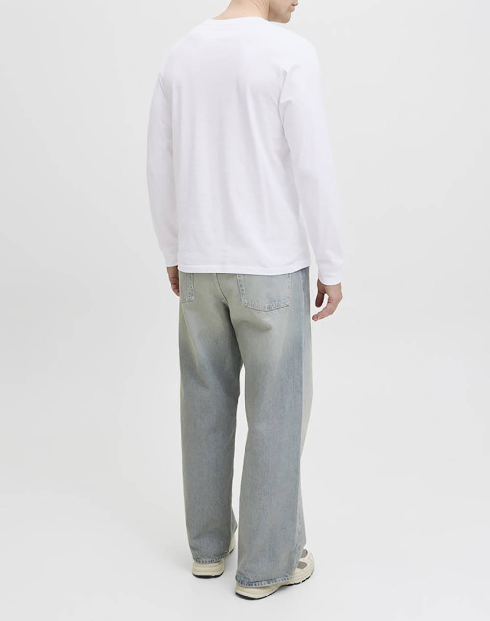 JACK&JONES JJHAYATO TEE LS CREW NECK BTS 12282290-WHITE White φωτογραφία