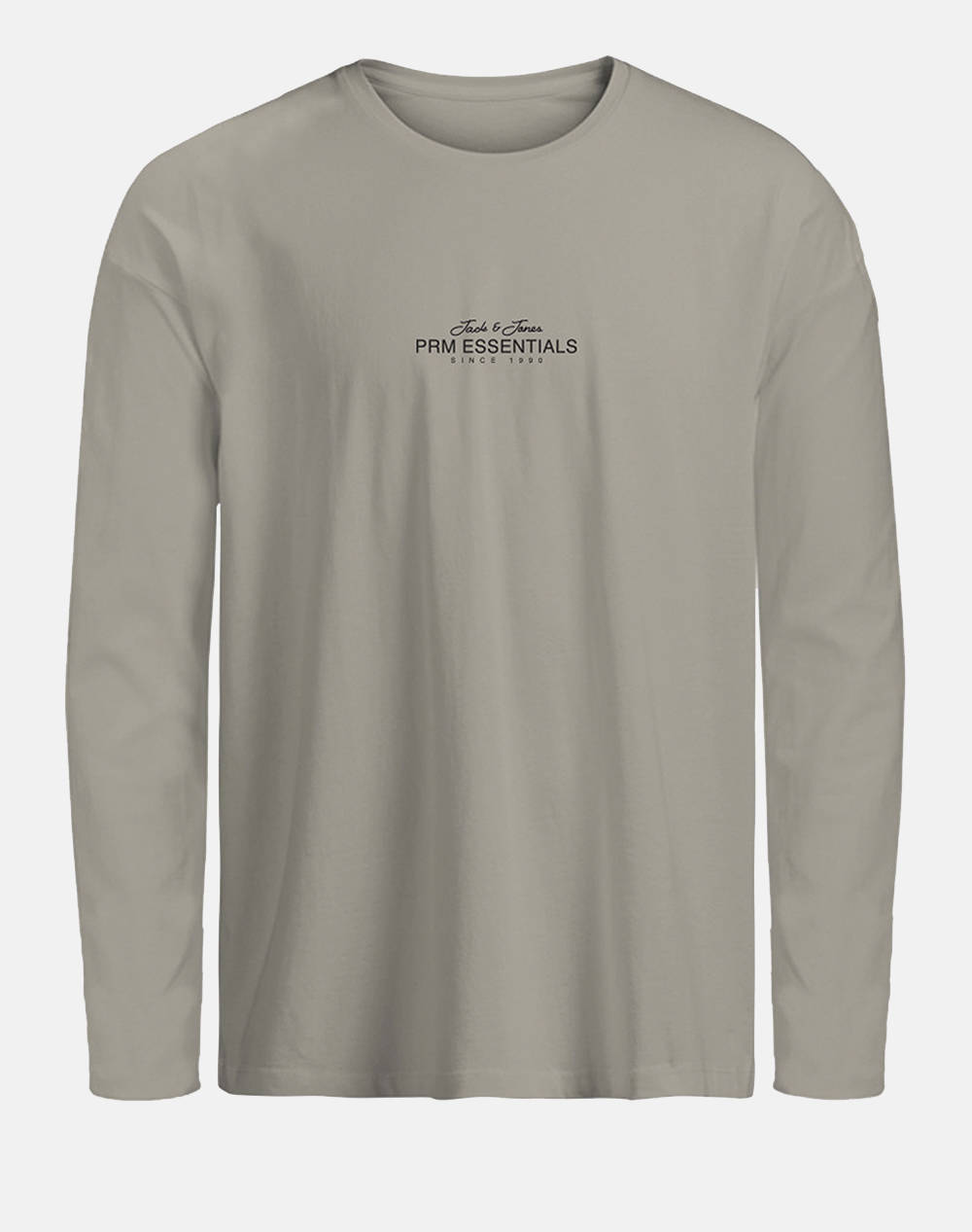 JACK&JONES JPRBLACASPER LS TEE FST 12288081-Silver Lining Gray