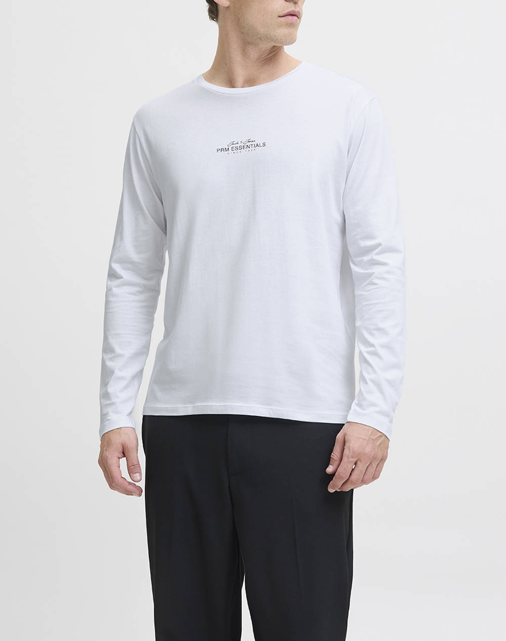 JACK&JONES JPRBLACASPER LS TEE FST 12288081-WHITE White